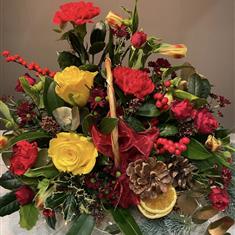 Christmas basket arrangement 