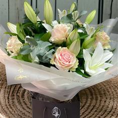 Rose and Lily hand tied 